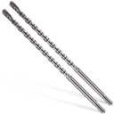 1/2x12 SDS-Plus Rotary Hammer Drill Bit, Carbide Tip 4-Cutter for Brick,Stone & Concrete, Packed of 2pcs.