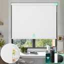 LazBlinds Motorized Roller Shades, Automatic Smart Blinds for Windows with Remote Control, Custom Blackout Thermal Insulated UV Protection Light Blocking Roll up Shades for Windows, White