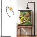 Reptile Heat Lamp Stand Adjustable 62" Metal Light Holder with Heavy Base for Bearded Dragon, Turtle, Snake, Lizard Aquarium and Terrarium Heating Lamp Fixture