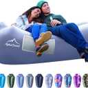 AlphaBeing Inflatable Lounger Beach Chair Accessories, Air Sofa Hammock Inflatable Couch for Camping Backyard Lakeside with Compression Sacks, Ideal Outdoor Gifts for Adults (SPACE GRAY)