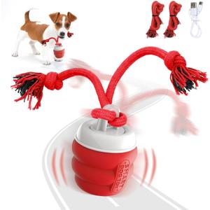 Interactive Dog Toys for Boredom- Rechargeable Electric Dog Balls, Dog Toys to Keep Them Busy, Automatic Moving Dog Products, Interactive Puppy Dog Toys Ball (Crimson)