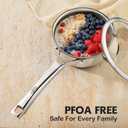 Sauce pan with lid,2.5 Quart Hybrid Nonstick Sauce pans set, Stainless Steel cookware,non stick Pots PFOA Free,Works on Induction,Ceramic and Gas Cooktops