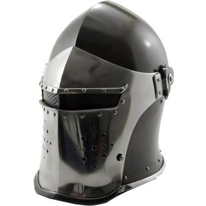 Viking Visored Barbuta Battle Knight Helmet Black Medieval Helm Armor SCA LARP Replica Costume Rustic Vintage Home Decor Gifts