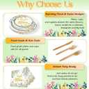Kelfara 200Pcs Spring Baby in Bloom Baby Shower Decorations Plates Set, Wildflower Floral Baby Shower Paper Plates Napkins Cups and Gold Cutlery Set, Serve 25