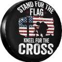 Spare Tire Cover American Flag Potable Dirt Protector Wheel Spare Tire Covers Weather-Proof for Trailer RV SUV Truck Camper Travel Trailer Accessories Polyester (15inch, Touring)