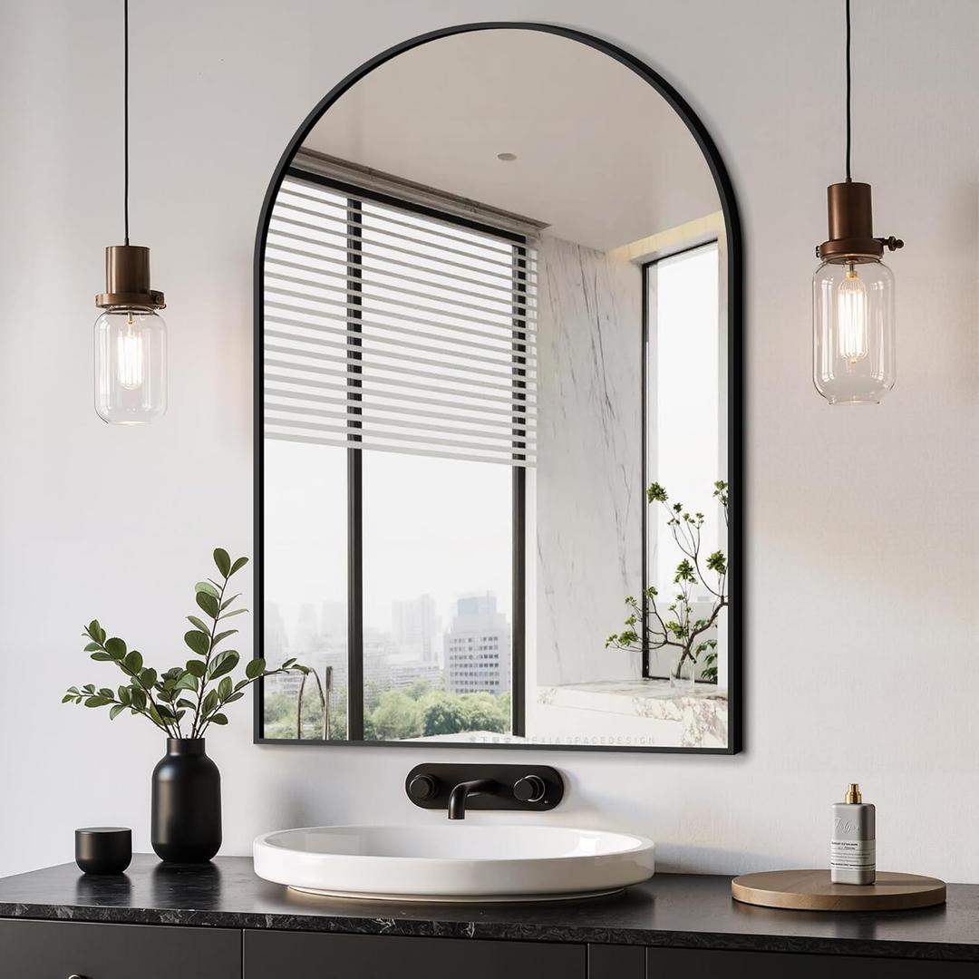 Bathroom Mirror, 24"x36" Wall Mounted Vanity Mirror for Bedroom, Living Room and Entryway, Black