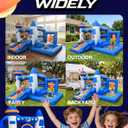 Kid Bounce House, Space Rocket Theme Inflatable Bounce House for 3-6 with 370W Blower, Basketball Hoop, Slide, Ball Pit (Balls Not Included), Storage Bag, Bouncy Castle for Indoor Outdoor Use, Medium-2026
