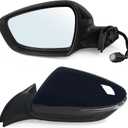 Left Driver Side Mirror Assembly Fits 2014 2015 2016 KIA Forte With Power Glass Heated Turn Signal Match to Black Replace KI1320182(6Pins)