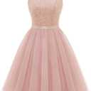 Dressystar Women's Sparkly Sequin Short Homecoming Dress (Pink, S)