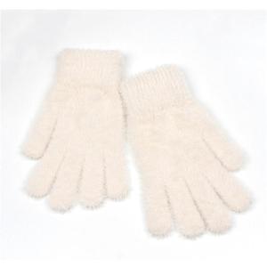 Women Winter Faux Fur Glove Mittens Warm Soft Gloves Women Winter Ski Glove Furry Knit Warm Gloves Fluffy Ladies Gloves Womens Windproof Gloves for Cold Weather (Beige)