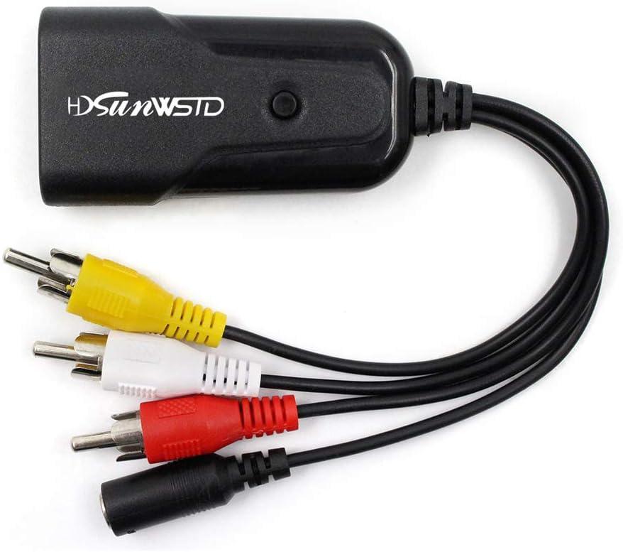 HDMI to AV Adapter Mini HD Video Converter Box HDMI to RCA AV/CVSB L/R Video 1080P HDMI2AV Support NTSC PAL Output