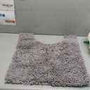 Reyox Chenille Bath Mat, Toilet Rugs U Shaped, Soft Plush Bath Bathroom Rug, Absorbent Shaggy Bathroom Contour Rug Light Grey 19.7"x15.7"