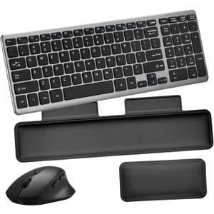 Wireless Quiet Keyboard & Mouse Combo with Magnetic Ergonomic Design Keyboard and Mouse Wrist Rest,Relief Typing Pain, Wrist Rest Support Hand and Arm, 2.4G Stable Connection,Adjustable DPI