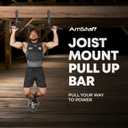 AmStaff Fitness Joist Mount Pull Up Bar, Ceiling Mounted Chin Up Bar for Home Gym, Crossfit, Beam, Rafter - Heavy Duty, Multi Grip, 42" Wide, Maximum Head Clearance - TU038