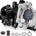 06L121111P Engine Water Pump Thermostat Assembly with Gaskets Compatible with VW Arteon Jetta Golf Passat GTI, Audi A3 A4 A5 Q3 S3 TT, 1.8L 2.0L L4, Replace # 06L121111F, 06L121111H, 06L121012L
