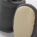 pureborn Unisex Baby Boy Girl Fleece Cozy Booties Warm Infant Shoes (0-3 Months Infant, Dark Grey)