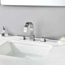 Brushed Nickel Bathroom Faucet 3 Hole, VAPSINT 8 Inch Widespread Waterfall 3 Piece Bathroom Sink Faucet, 2 Handle 360° Swivel Spout Vanity Faucets for RV Lavatory with Pop Up Drain & Supply Hoses