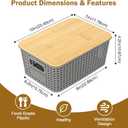 Stackable Storage Basket: Plastic Baskets Bins, Baskets for Organizing, Pantry Decorative Containers for Closets, Cabinets, Shelves(8 Pack, Grey)