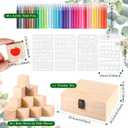 Draupnir 92 Pcs Fun Baby Shower Games Sign Kit Babies Coloring Blocks for Baby Shower, Wooden DIY Blank Blocks Freehand Painting with 36 Paint Markers