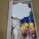 Seenelling 24 Sets Christmas Ceramic to Paint Kits, Ceramic Ornaments to Paint, Unpainted DIY Xmas Crafts Figurines, Arts and Crafts with Brush for Christmas Tree Hanging Party Decor(Ugly Sweater)