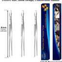 JETKONG Serving Tweezer Tongs 9-Inch Cooking Tweezers Kitchen Tweezers, Set of 3 (9 9 9 Inch, Silver)