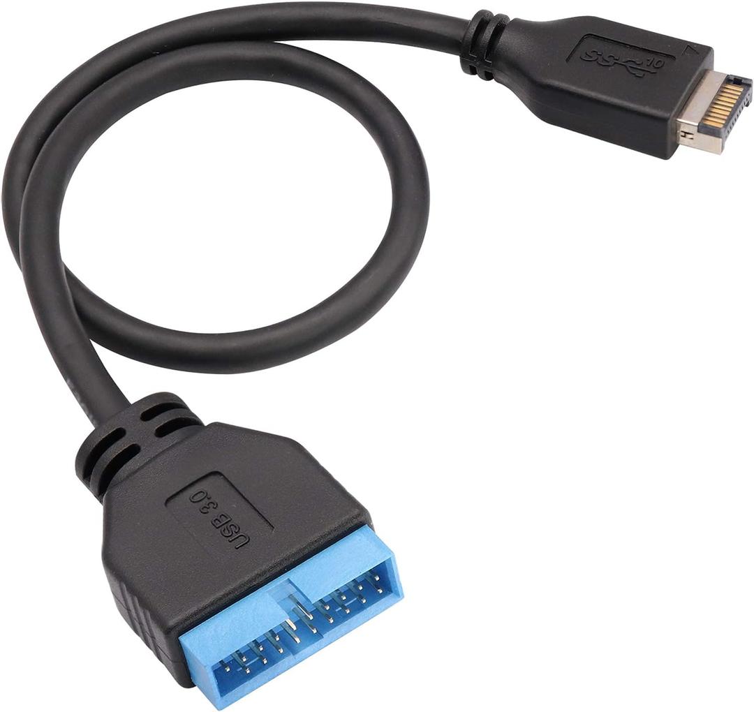 zdyCGTime USB 3.1 Front Panel Header to USB 3.0 20Pin Header Motherboard Exte nsion Cable Adapter, Compatible with ASUS/Strix Z270I/Z270G,etc.(30cm/Black)