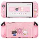 Playvital Cherry Blossoms Kitten Protective Case for Nintendo Switch 2 with Stand | Cute Cat Ear & Paw Silicone Grips, Dockable Hard Shell, 2 Joystick Caps | Full-Body Protection Cover, Pink