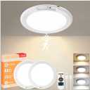 Rechargeable Ceiling Light 2Pack, 3 Color Motion Sensor Lights with Remote, Wireless Closet Light Battery Operated, Magnetic Dimmable LED Lights for Shower Pantry Shed Hallway Porch Garage Stairs