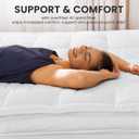 JINXIA Cooling Mattress Topper King for Back Pain, Extra Thick Mattress Pad Cover,Deep Elastic Pocket, Plush Pillow Top Overfilled with Down Alternative, White