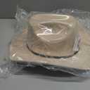 Men Women Wide Brim Western Cowboy Cowgirl Hats with Buckle Belt (Beige)