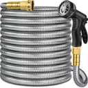 150 ft Stainless Steel Garden Hose - 2026 New Technology Metal Water Hoses with 3/4" Solid Brass Fitting - Lightweight,Ultra Flexible,Durable,Kink-Less Watering Pipes Hoses For Yard, Outdoor