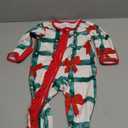 HengShunRui Newborn Baby Girl Christmas Outfits  Ruffle Zipper Footie Romper Jumpsuit Festival Clothes, 3-6M