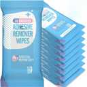 Creatyi 80 Pcs Large Size 3D Frosted Double-Sided Material Adhesive Remover Wipes Label Remover Sticker Remover Remove Labels, Stickers, Tape, Double-Sided Tape, and Removable Adhesive.