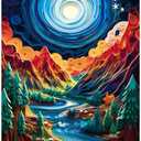 Bgraamiens Puzzle-Paper Quilling Mountains and Rivers-1000 Pieces Paper Quilling Art Puzzle Color Challenge Jigsaw Puzzles for Adults and Kids