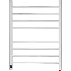 HEATGENE Towel Warmer with Timer and Temperature Control, Electric Towel Warmer with 8 Square Bars, Wall-Mounted Electric Towel Rack with 8 Square Bars, Plug-in/Hardwired Towel Rails - Mirror Polish