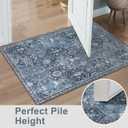 SERISSA 2x3 Washable Small Entry Rug,Soft Non Slip Indoor Boho Throw Rug for Entryway Kitchen Bedroom Dorm Bedside Front Door,Moroccan Geometric Carpet,Blue Grey