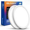 BLNAN LED Flush Mount Ceiling Light, 9 Inch 18W 3000K/4000K/5000K Hardwire Light Fixture, Ultra Thin Round White Lamp for Kitchen Porch Bedroom Hallway Stairwell Basement, Non-dimmable 2 Pack