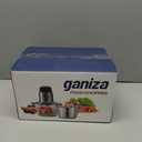 GANIZA Food Processors, Electric Food Chopper with Meat Grinder & Vegetable Chopper - 2 Bowls (8 Cup+8 Cup) with Powerful 450W Copper Motor - Includes 2 Sets of Bi-Level Blades for Fruits/Meat/Nuts (Black)