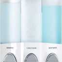 Better Living Products, White 76354 Euro Series TRIO 3-Chamber Soap and Shower Dispenser