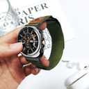 Nylon Elastic Bands Compatible with Samsung Galaxy Watch Ultra 47mm for Women Men, Adjustable Sport Comfort Loop Replacement Straps. (Green)