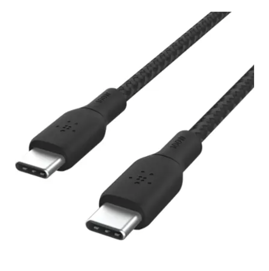 Belkin - BOOST↑CHARGE Braided USB-C 2.0, Fast Charging Cable 100W for iPhone, iPad, MacBook, Samsung, Nintendo Switch 2 & More - Black