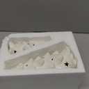 DN DECONATION Christmas Tree with Lights, Tabletop Xmas Trees with Star-Cutouts Leaves, 2Pcs White Prelit Ceramic Christmas Tree Figurines Holiday Centerpieces for Mantel & Shelves Decor