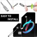 4 Pack Initial Luggage Tag for Suitcase, Colored Letter Silicone Bag Tags Identifiers Privacy Cover ID Label with Durable Steel Loop for Women Men Kids Girls Travel, Letter D