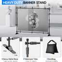 EMART Adjustable Photo Backdrop Banner Stand with 10 X 8ftW X H Telescopic Tubes, Suitable for Trade Shows, Professional Photography Booths, and Step and Repeat Background Displays