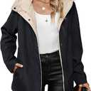 Bellivera Women's Lightweight Coat Windbreaker Zip Up Long Sleeve Jacket Outdoor Raincoat with Hood K502 Black M