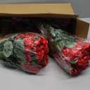16 Bundles18" Artificial Geranium Flowers for Outdoor Spring Summer Decoration,Fake Silk Geranium Faux Plants UV Resistant for Front Door Planter Outside Home Garden Balcony Yard Porch Decor (Red