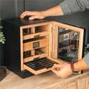 CASE ELEGANCE Luca Cabinet Humidor - Black, Holds 80-100 Cigars, 9.7 inches x 9.4 inches x 12.8 inches