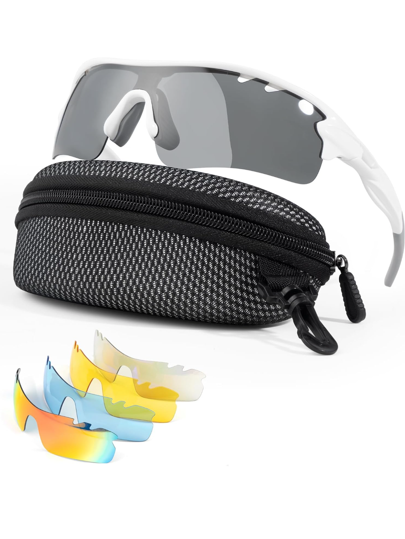 Men Women Polarized Sunglasses: UV400 Protection Wrap Around Outdoor Shades Sunglasses for Cycling Baseball Fishing
