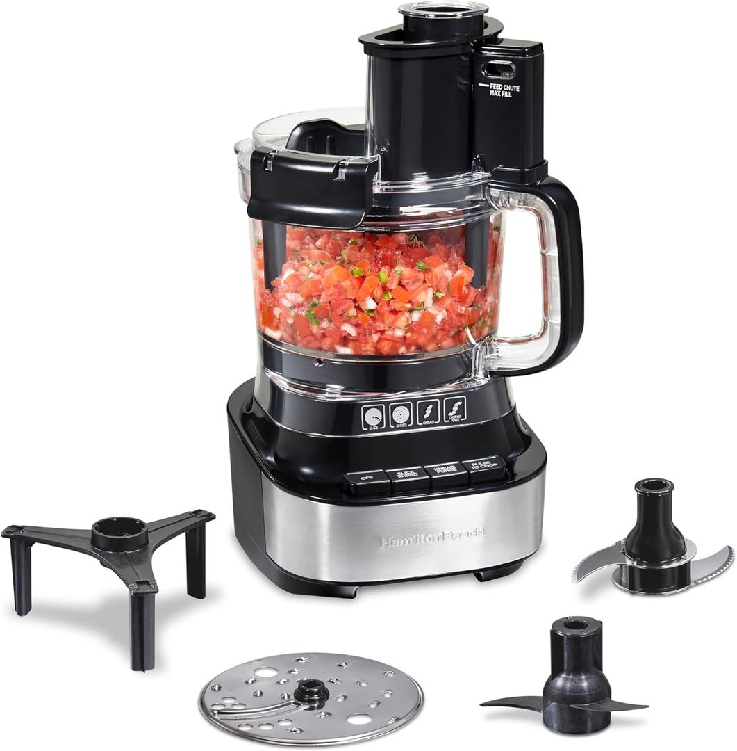 Hamilton Beach Stack & Snap Food Processor with Bowl Scraper, 10 Cup Capacity, Black, R70822