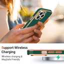 Teageo For iPhone 13 Pro Max Case for Women Girl Cute Love Heart Luxury Plating Soft Back Bling Cover Raised Camera Protection Bumper Silicone Shockproof Phone Case for iPhone 13 Pro Max,Darkish Green